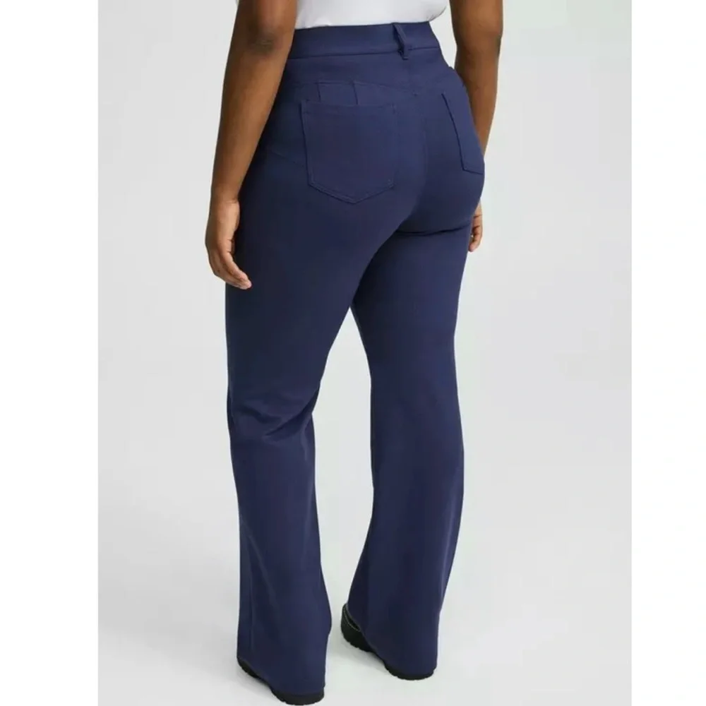 Torrid Studio Luxe Ponte Blue Boot Cut Tall Pants - Picture 2 of 3
